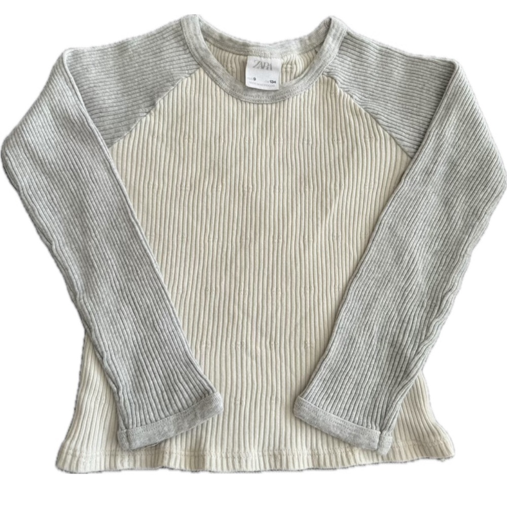 Zara Girls Ribbed Long Sleeve Knit Top Size 9